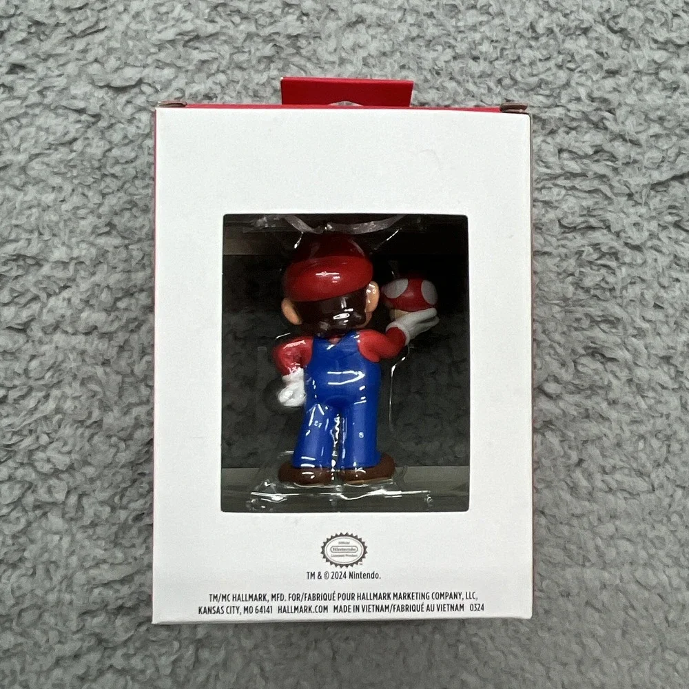 Super Mario Nintendo Christmas Ornament w/ Super Mushroom Hallmark Ornament NEW